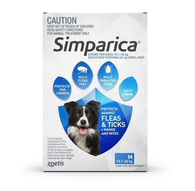 Simparica 10.1-20Kg 40Mg 6 Pk Medium Dog BlueâÂÂÂ