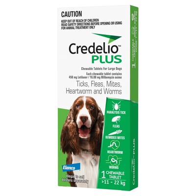 Credelio Plus Dog Large 11-22Kg (Green) 1 Pack Credelio