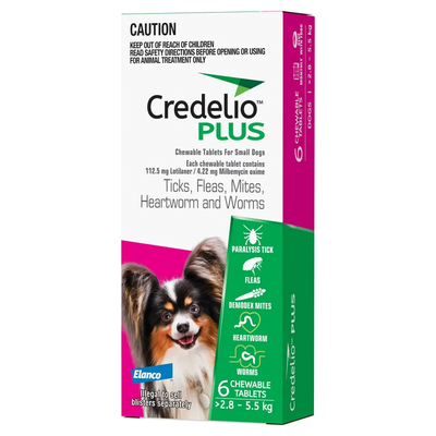 Credelio Plus Dog Small 2.8-5.5Kg (Pink) 1 Pack Credelio