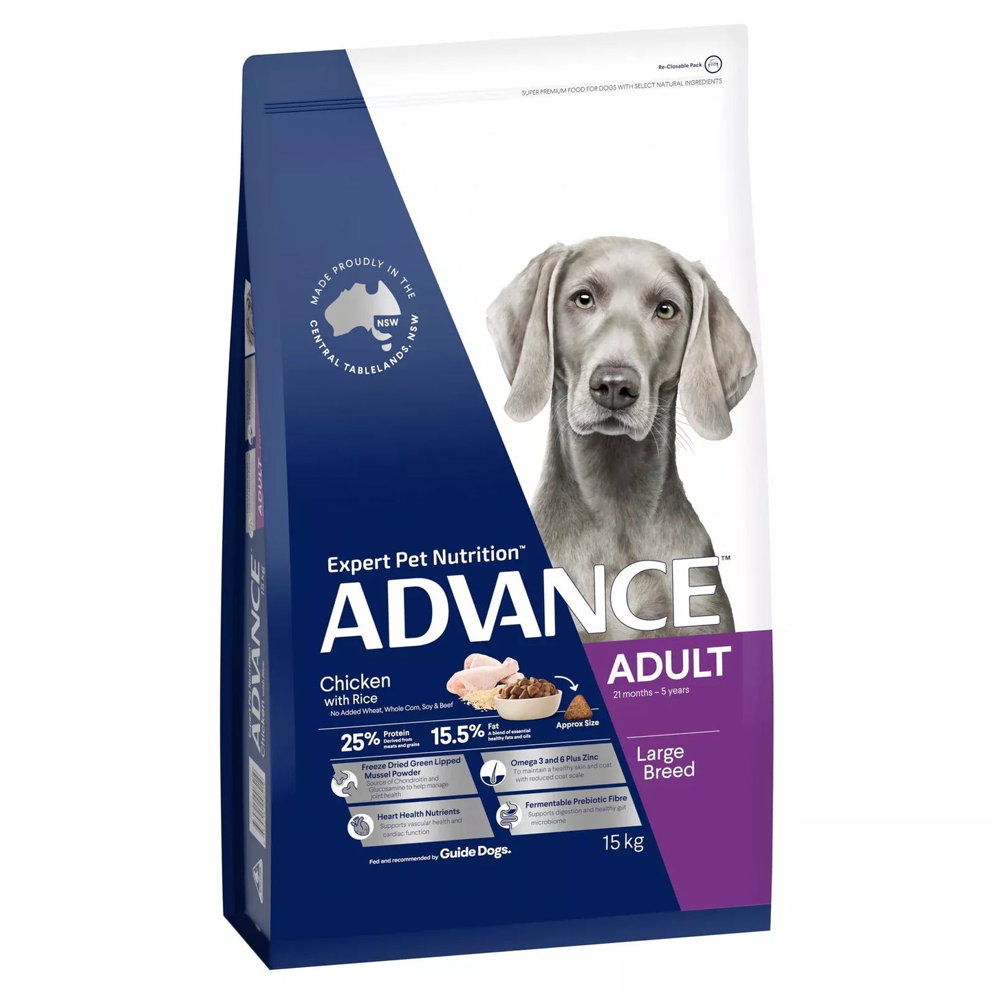 Advance Large Breed Adult Dry Dog Food Chicken Rice for Optimal Health