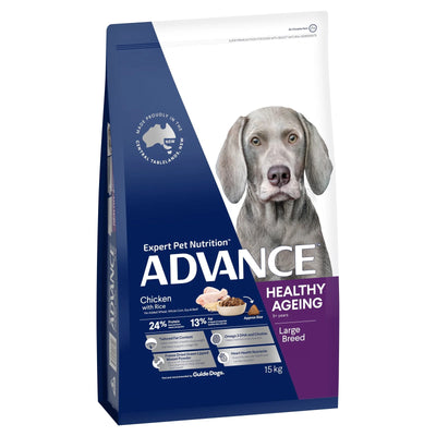 Advance Large Breed Healthy Ageing Dry Dog Food Chicken Rice 15kg Bag