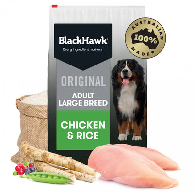 Black Hawk Premium Adult Large Breed Chicken & Rice Dog Food 20kg