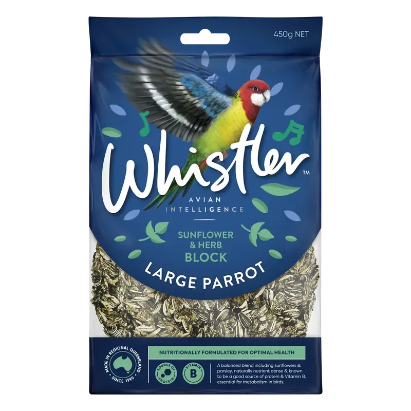 Whistler Large Parrot Block Sflower Herb 450G 6Pack