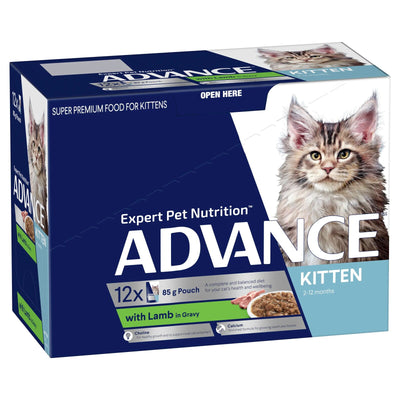 Advance Kitten Wet Lamb Gravy Svms 85G 12Pack
