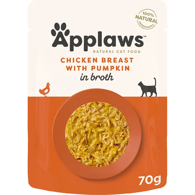 Applaws Cat Broth Pouch - Chkn & Pmpkn 70G 16Pk(Om16)