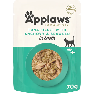 Applaws Cat Broth Pouch - Tuna & Anchovy 70G 16Pc (Om16)