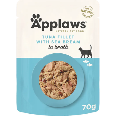 Applaws Cat Broth Pouch - Tuna Sea Bream 70G 16Pc (Om16)