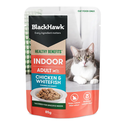 Black Hawk Cat Healthy Benefits Indoor 85G 12Pk(Om12) Black Hawk