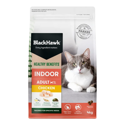 Black Hawk Cat Healthy Benefits Indoor Chkn 4Kg Black Hawk