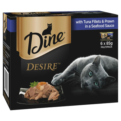 Dine Desire Tuna Flt & Prawn In Sfood Sauce 85G 1X6Pack(239241) Dine