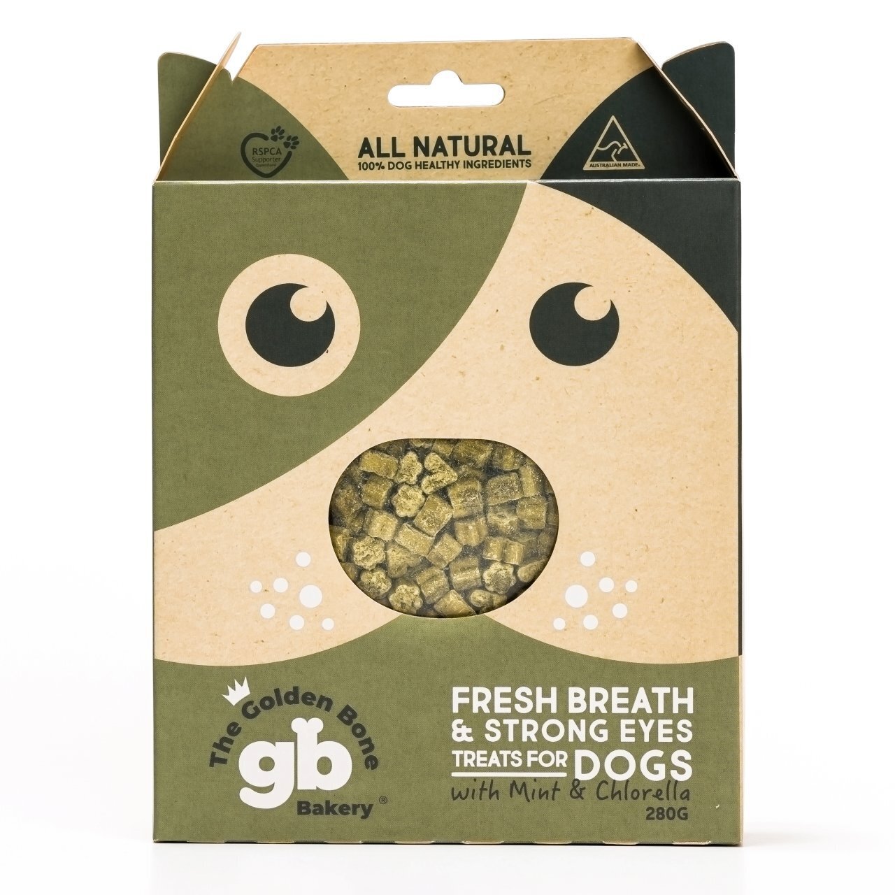 The Golden Bone Bakery Fresh Breath & Strong Eyes Dog Training Treats with Seaweed 280g The Golden Bone Bakery