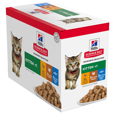 Hills Kitten Favorite Selection Variety Pouches 12Pack