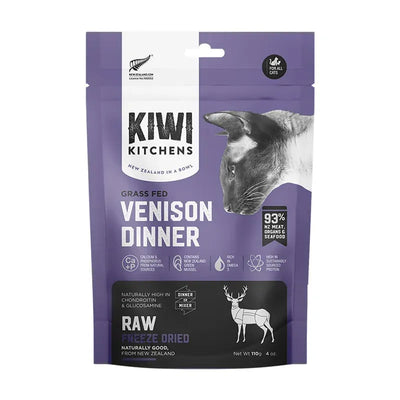 Kiwi Kitchens Freeze Dried Venison Cat Dinner 110G Kiwi Kitchens