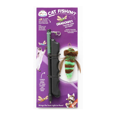 Cat Lures Cat Fishin' Rod Teaser Cat Toy - Dragonfly Cat Lures
