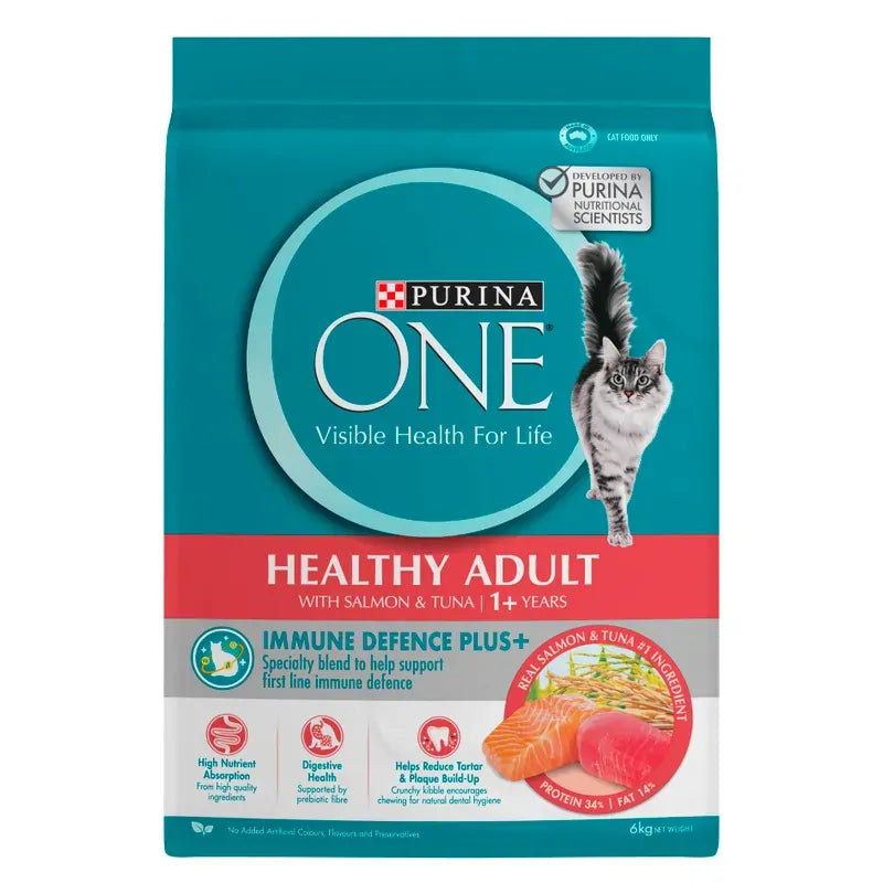 Purina One Cat Adult Dry Healthy Salmon & Tuna 6Kg