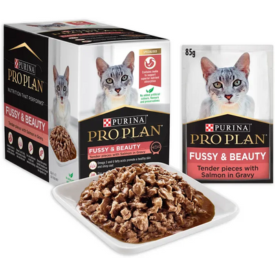 Pro Plan Adult Cat Fussy And Beauty Pouch 85G 12Pk(Om12)