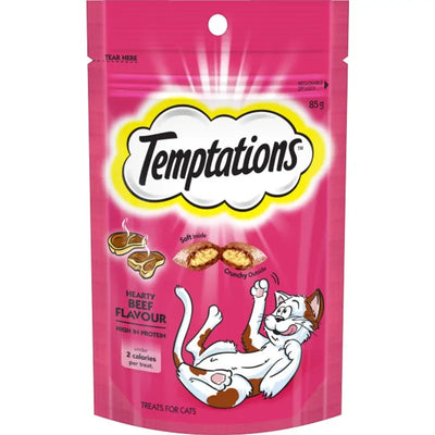 Temptations Snacks Hearty Beef 85G 6Pk (Om6)
