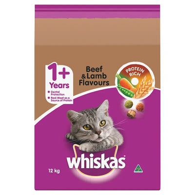 Whiskas Dry Adult Beef And Lamb 12Kg