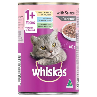 Whiskas Wet Salmon Casserole 400G 24Pk (Om24)