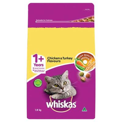 Whiskas Dry Adult Chicken And Turkey 1.8Kg Whiskas