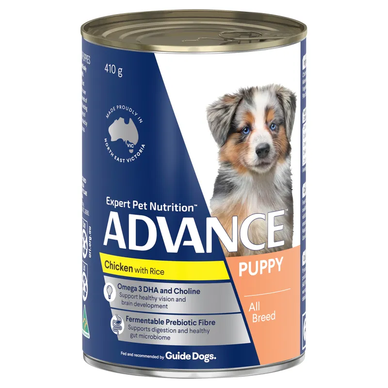 Advance Dog Pup Plus Grwth Chk Rice 410G 12Pk (Om12)