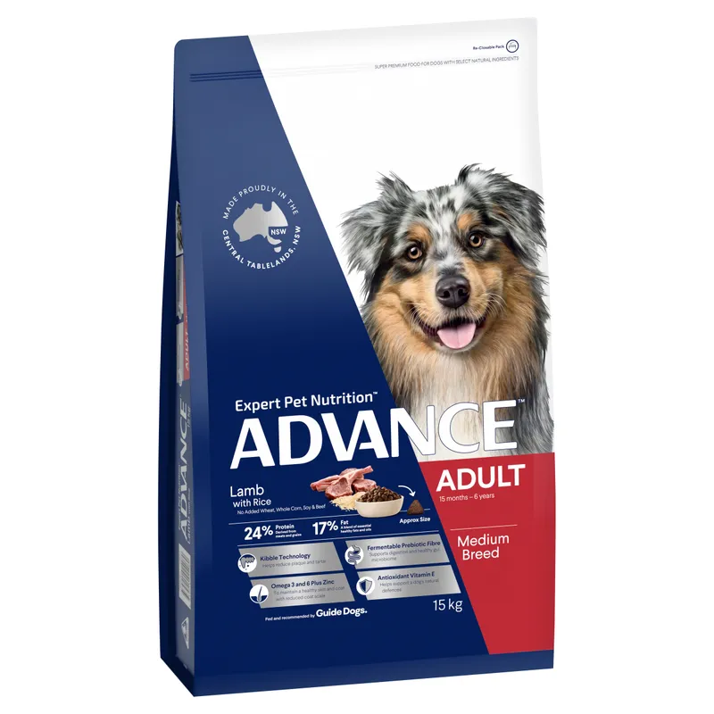 Advance Dog Adult Medium Breed Lamb With Rice 15Kg