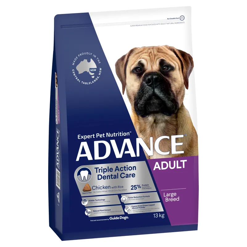 Advance Dog Dry Adult Dog Lrg Breed Dental 13Kg