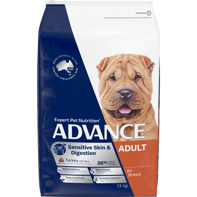Advance Dog Sens Skn & Digestion Turkey Rice 13Kg