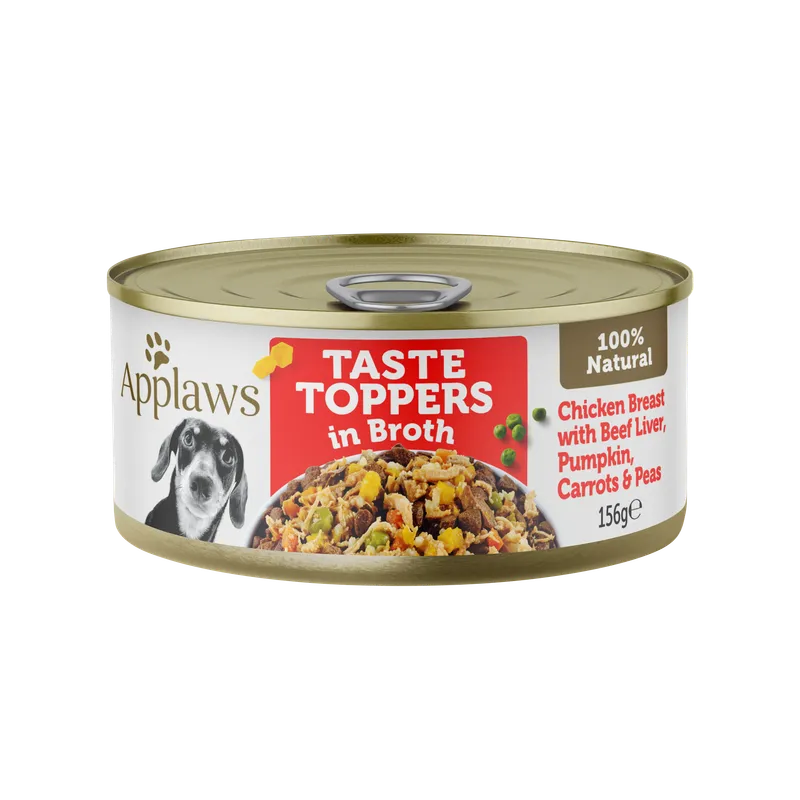 Applaws Dog Taste Toppers Chkn Beef Veg Broth 156G 16Pk(Om16)