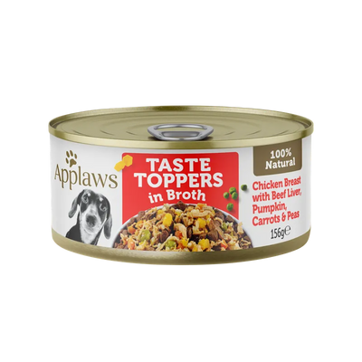 Applaws Dog Taste Toppers Chkn Beef Veg Broth 156G 16Pk(Om16)