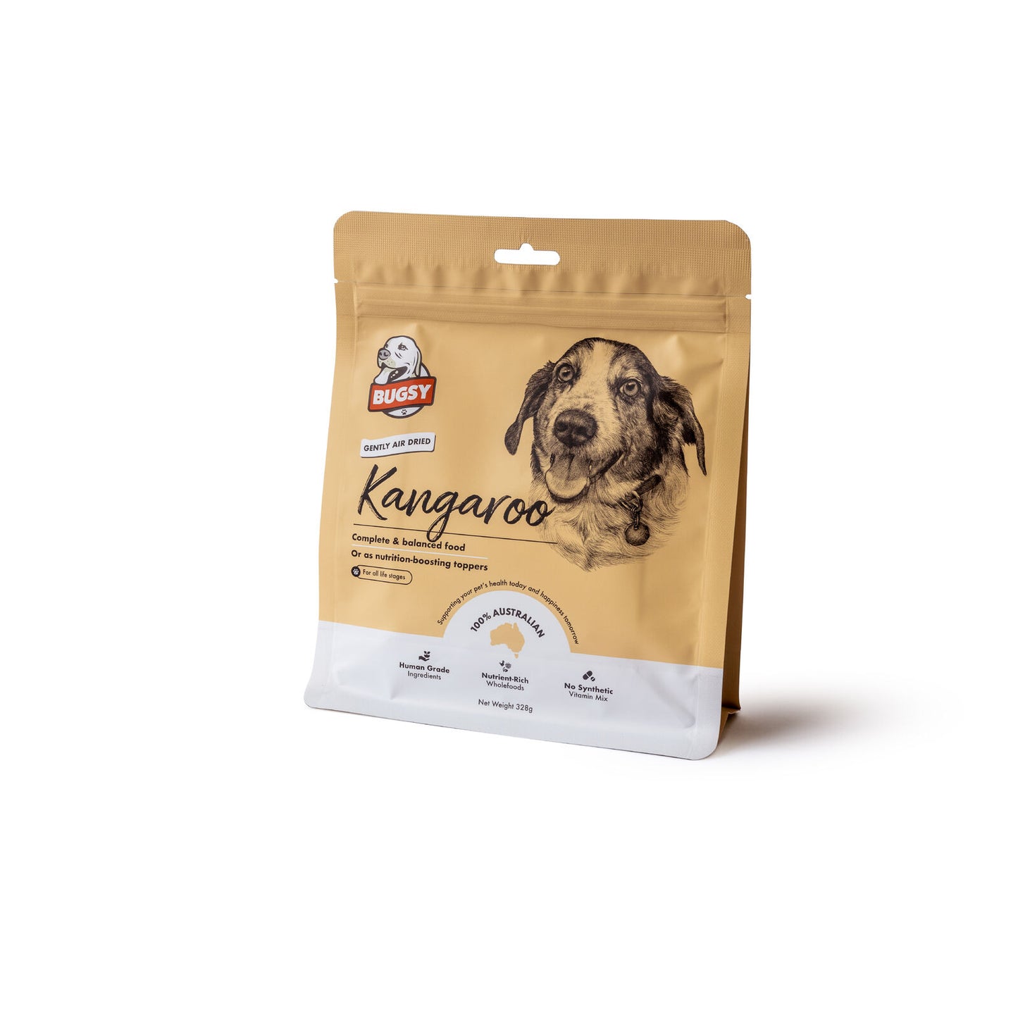 Bugsys Air-Dried Complete Diet For Dogs Kangaroo 328G