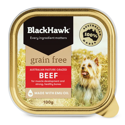 Black Hawk Grain Free Beef 100G 9Pk (Om9) Black Hawk