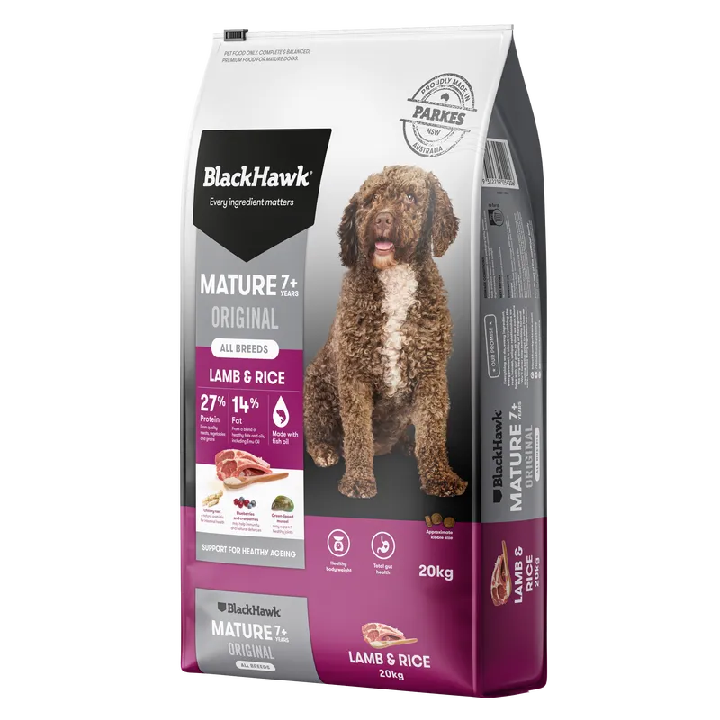 Black Hawk Mature Lamb & Rice 20Kg