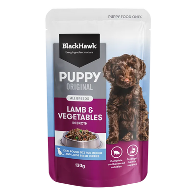 Black Hawk Puppy Lamb & Vegetables 130G 10Pack
