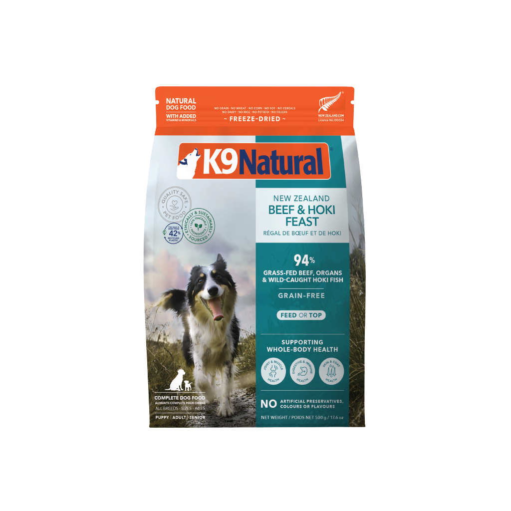 K9 Natural Grain-Free Fd Nz Beef & Hoki Feast 500G