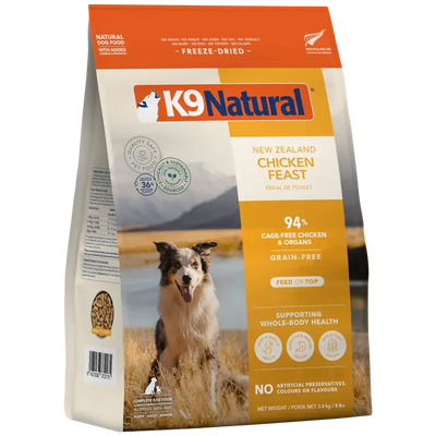 K9 Natural Grain-Free Freeze-Dried Dog Food, New Zealand Chicken Feast 3.6kg