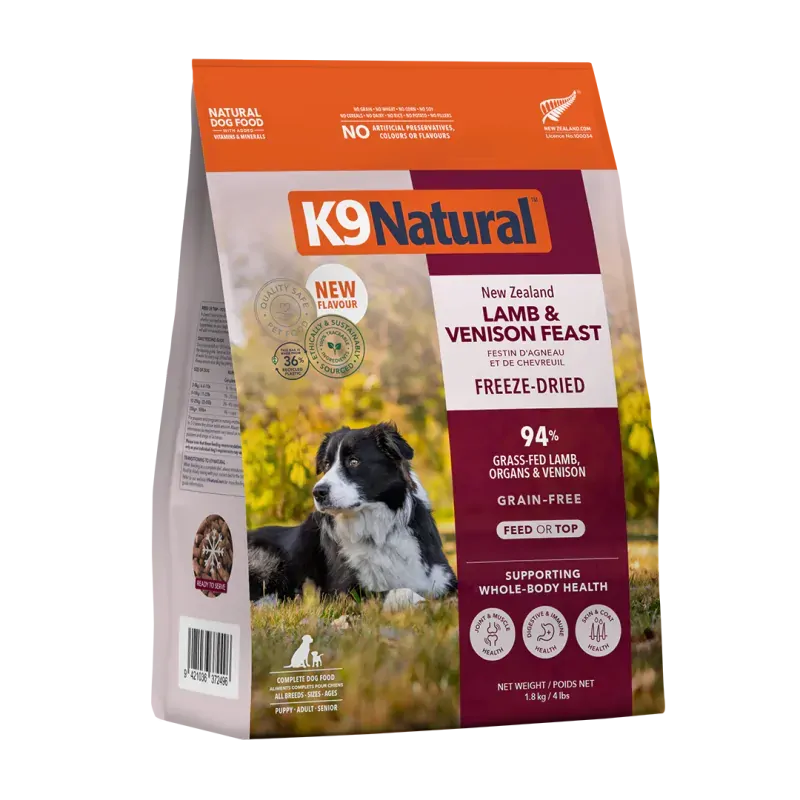 K9 Natural Grain- Free Fd Nz Lamb & Venison Feast - 1.8Kg