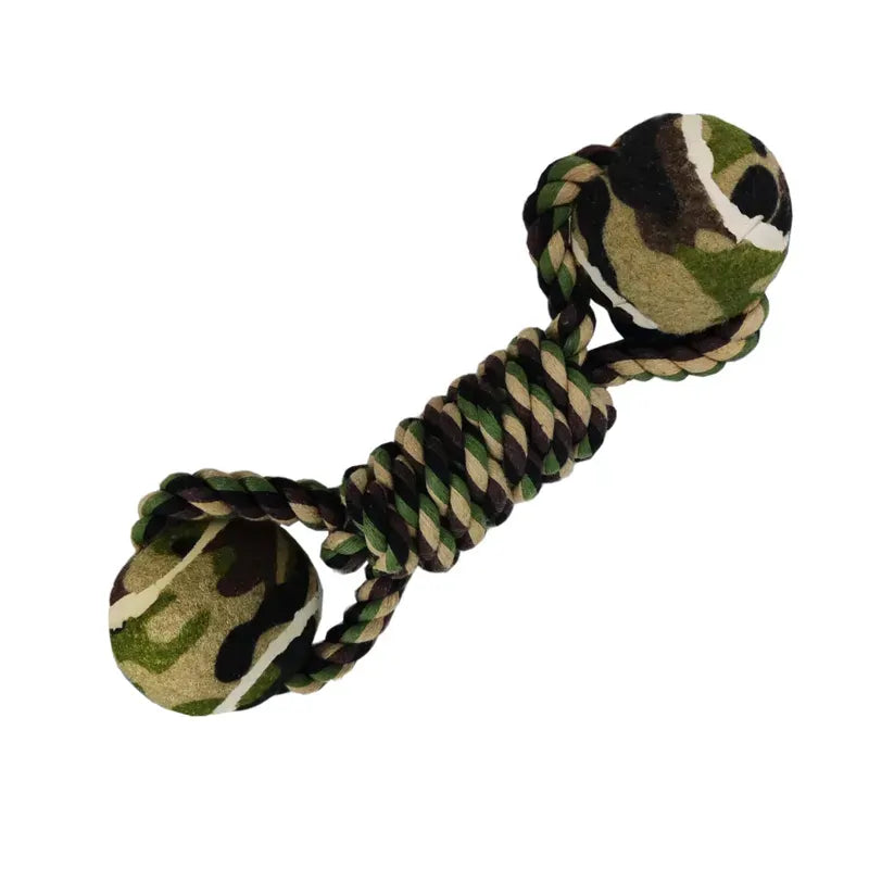 Mym8S Camo Large Rope Tug W/2 Tennis Balls