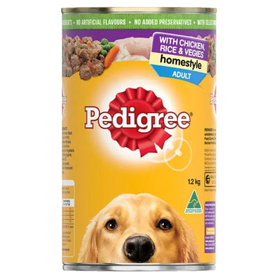 Pedigree Homestyle Chkn Rice Veg 1.2Kg 12Pk (Om12)