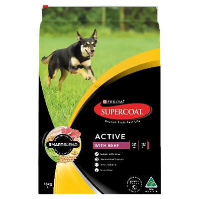 Supercoat Adult Active Beef 18Kg