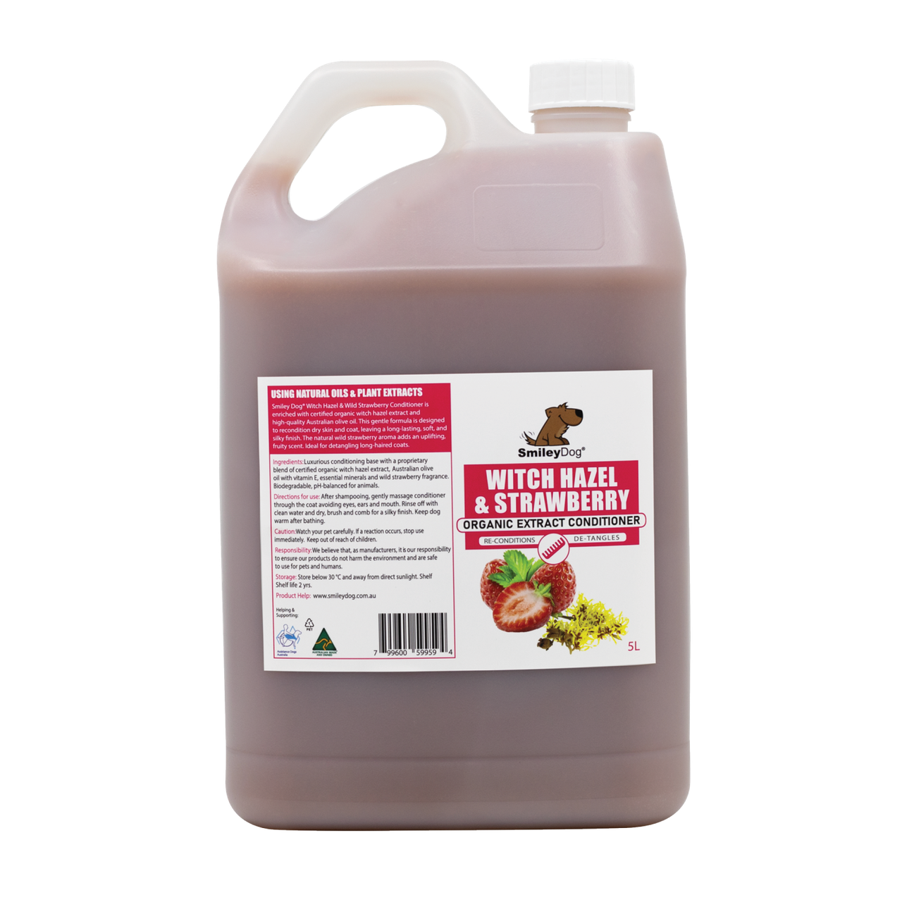Smiley Dog Organic Witch Hazel & Strawberry Conditioner 5L