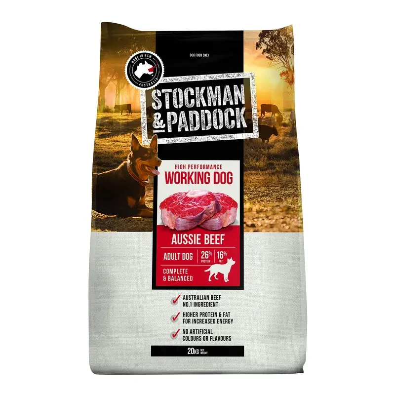 Stockman & Paddock Working Dog Beef 20Kg