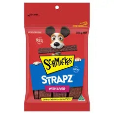 Schmackos Snacks Strapz Liver 200G 8Pk(413435) (Om8)