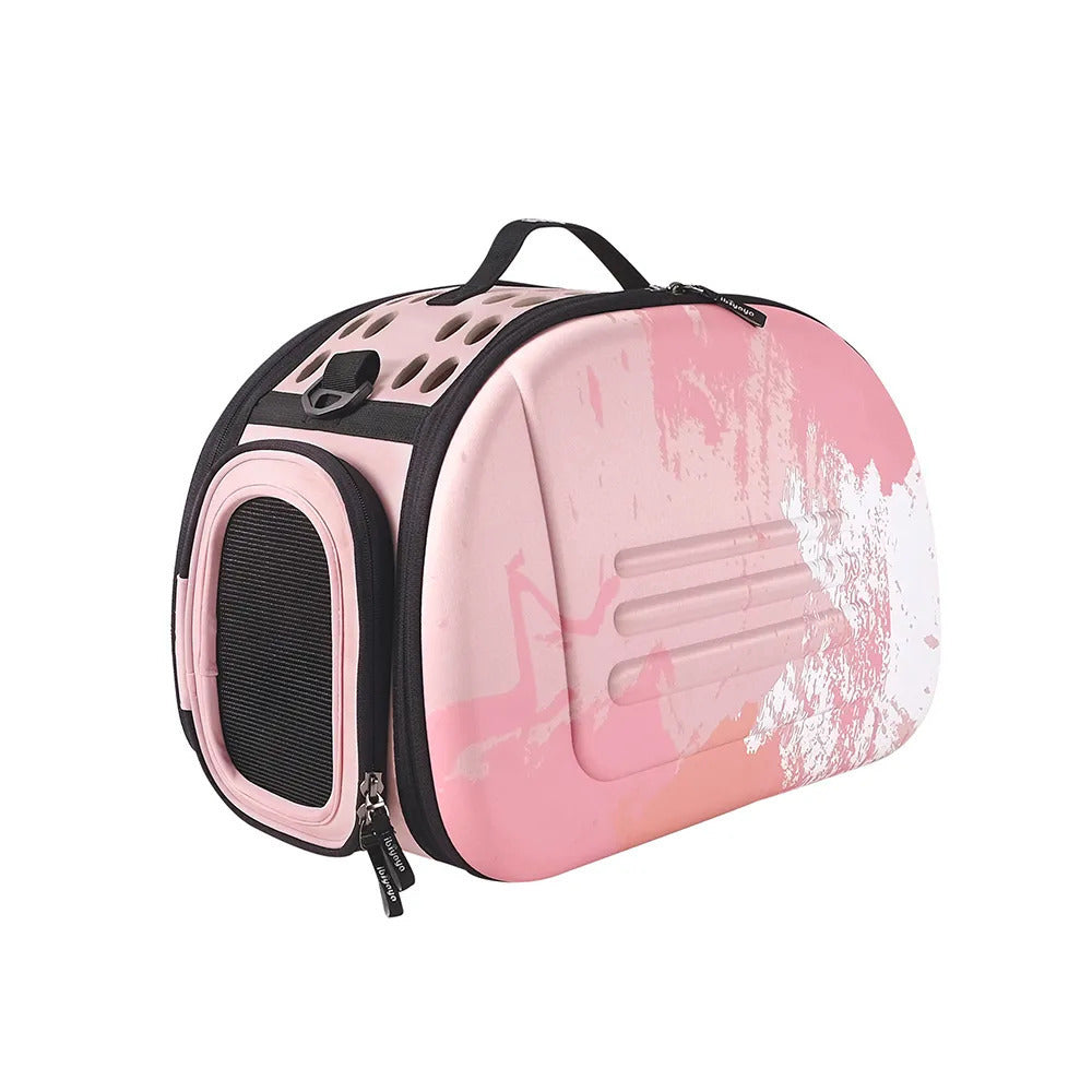 Ibiyaya Collapsible Travelling Pet Carrier for Cats & Dogs - Pink Sunset Ibiyaya