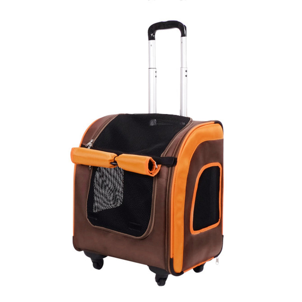 Liso Backpack Parallel Transport Pet Trolley- Orange/Brown by Ibiyaya Ibiyaya