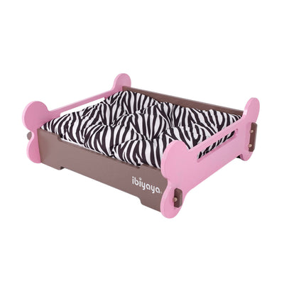 Bone-Bone Pet Bed (L) - Pink/Brown by Ibiyaya Ibiyaya