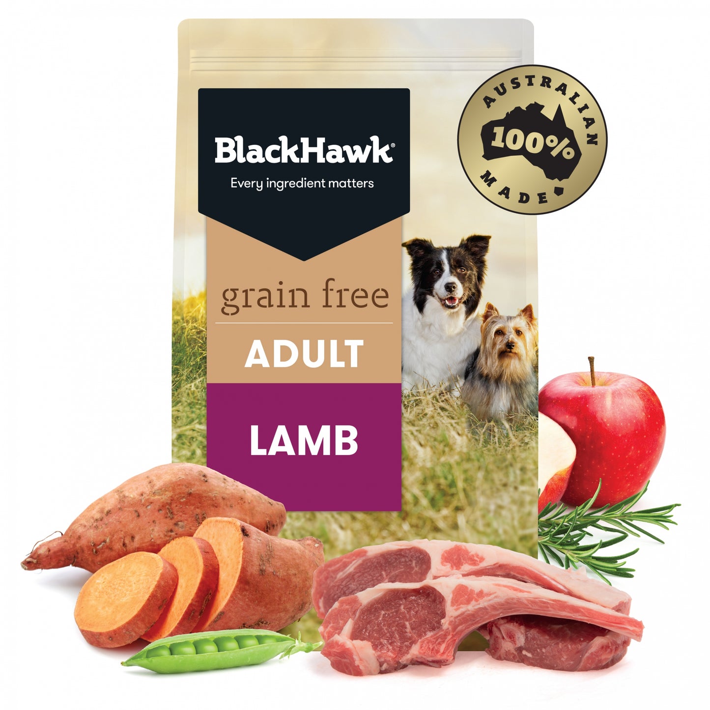 Black Hawk Grain-Free Adult Dog Food Lamb with Emu Oil for Active Joints