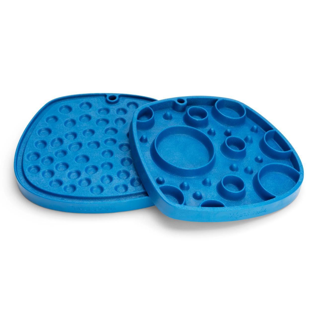 West Paw Feast Lick Mat Slow Feeder for Dogs - Bubbles Marine Blue