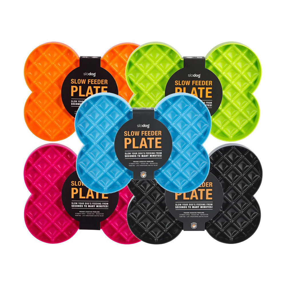 SloDog by Lickimat - Bone-Shaped Slow Food Bowl for Medium & Large Dogs Slodog