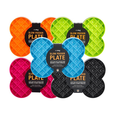 SloDog by Lickimat - Bone-Shaped Slow Food Bowl for Medium & Large Dogs Slodog